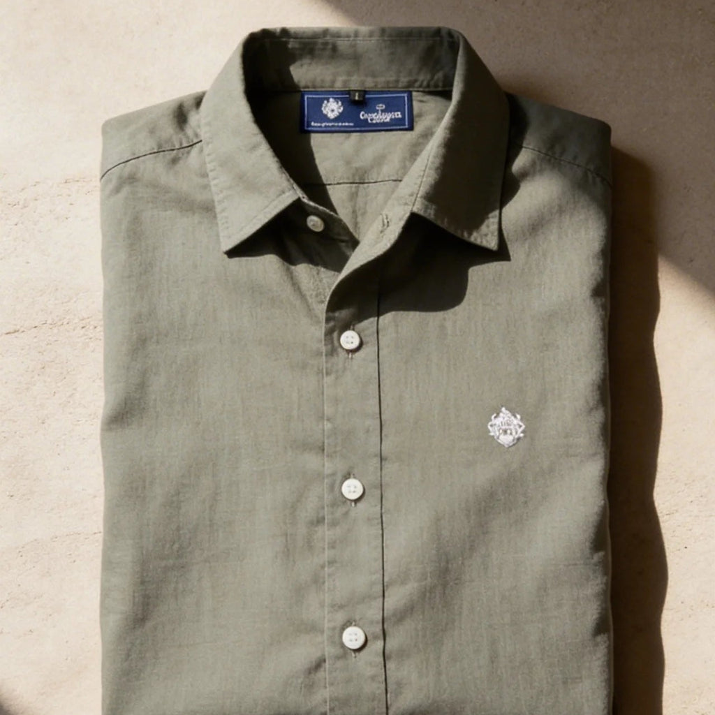 Green linen shirt