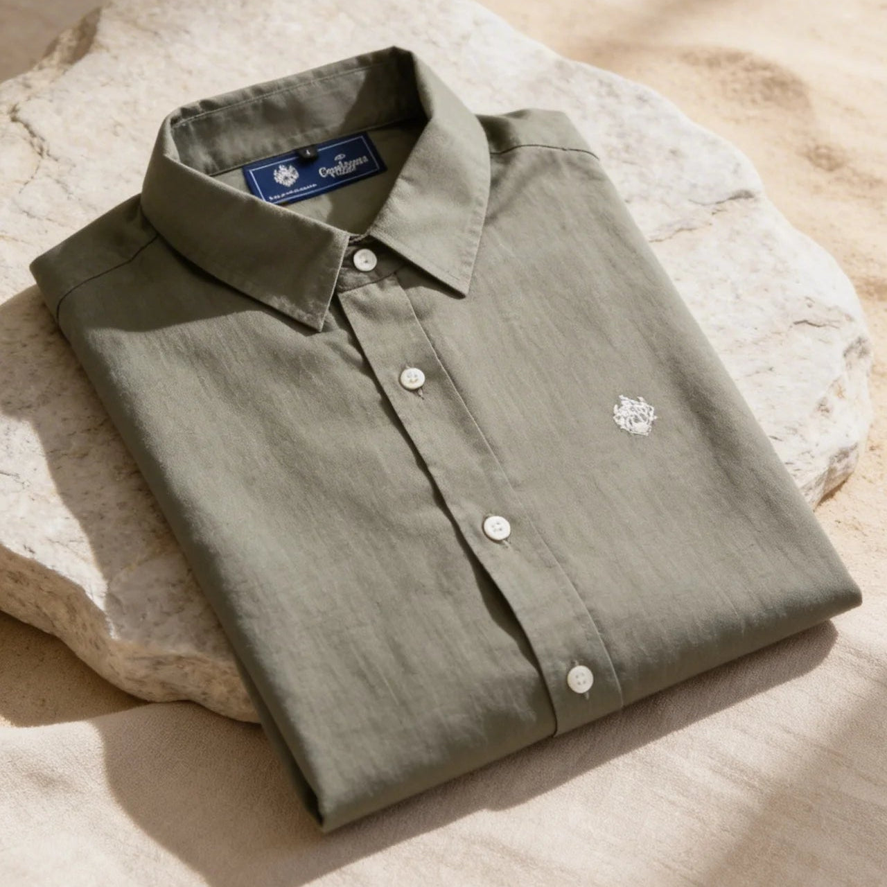 Green linen shirt