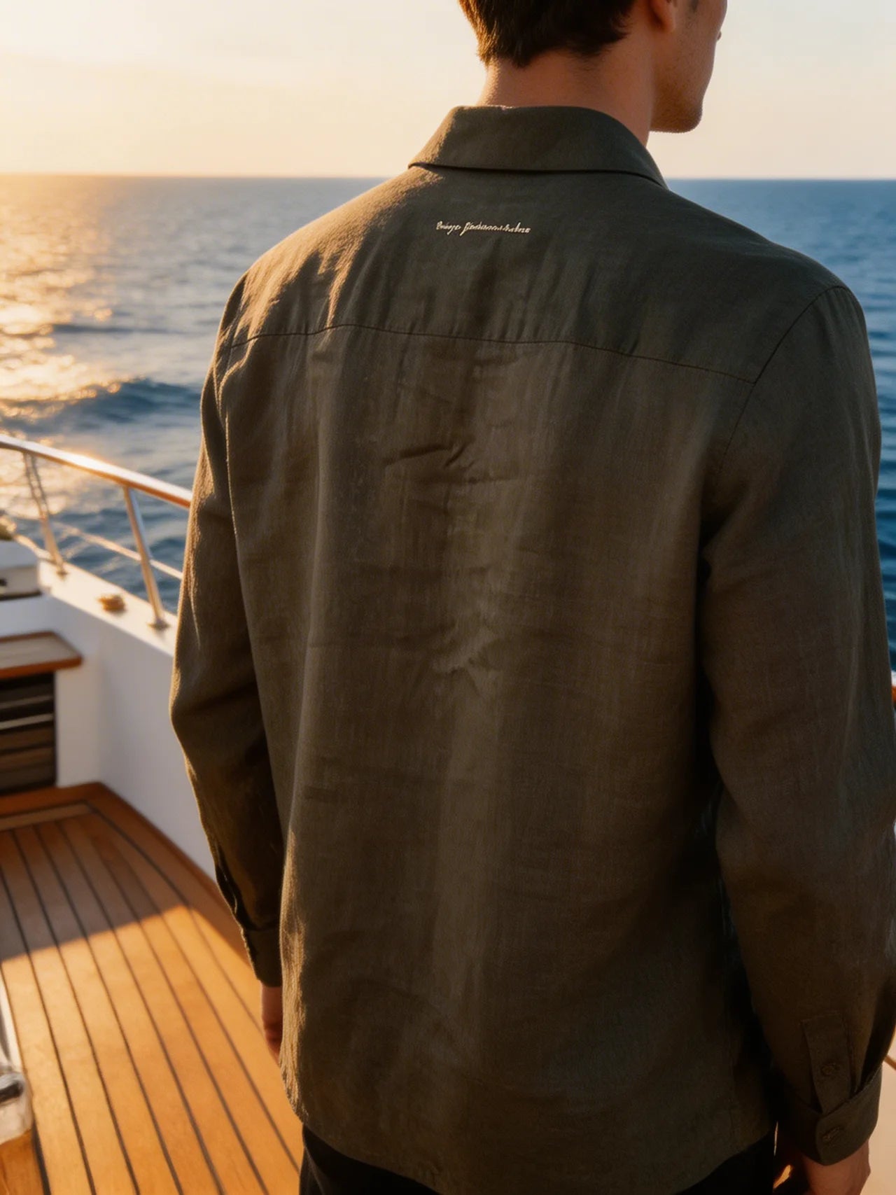 Green linen shirt